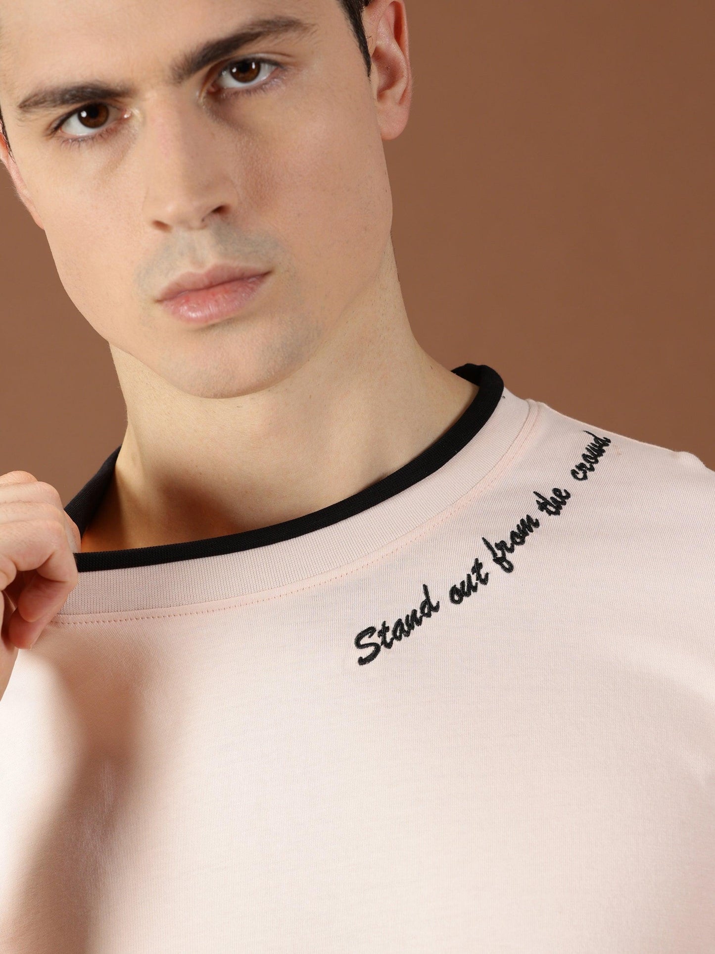 MIGO Men's Crew Neck Peach T-Shirt - MIGO