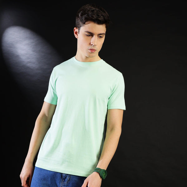 MIGO Men's Mint Green Plain T-Shirt - MIGO