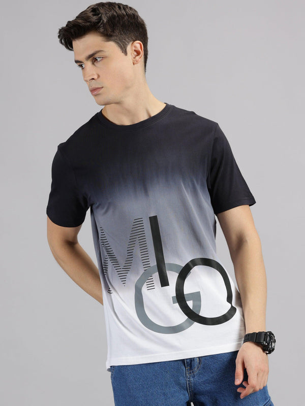 MIGO Men's Tie & Dye White and Black Crew Neck - MIGO