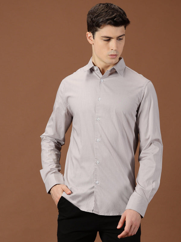 MIGO Men's Premium Satin Grey Shirt - MIGO