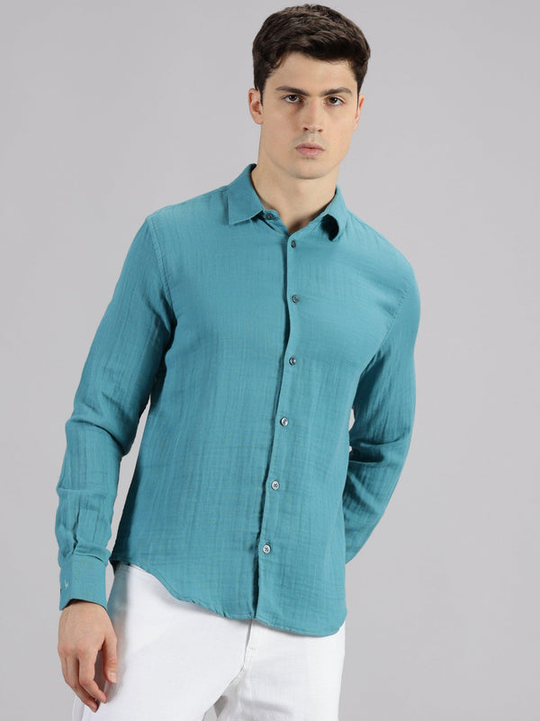 MIGO Men's Linen Green Shirt - MIGO