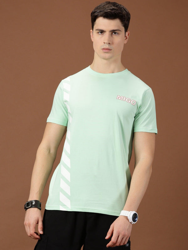 MIGO Men's Mint Green Crew Neck T-Shirt - MIGO