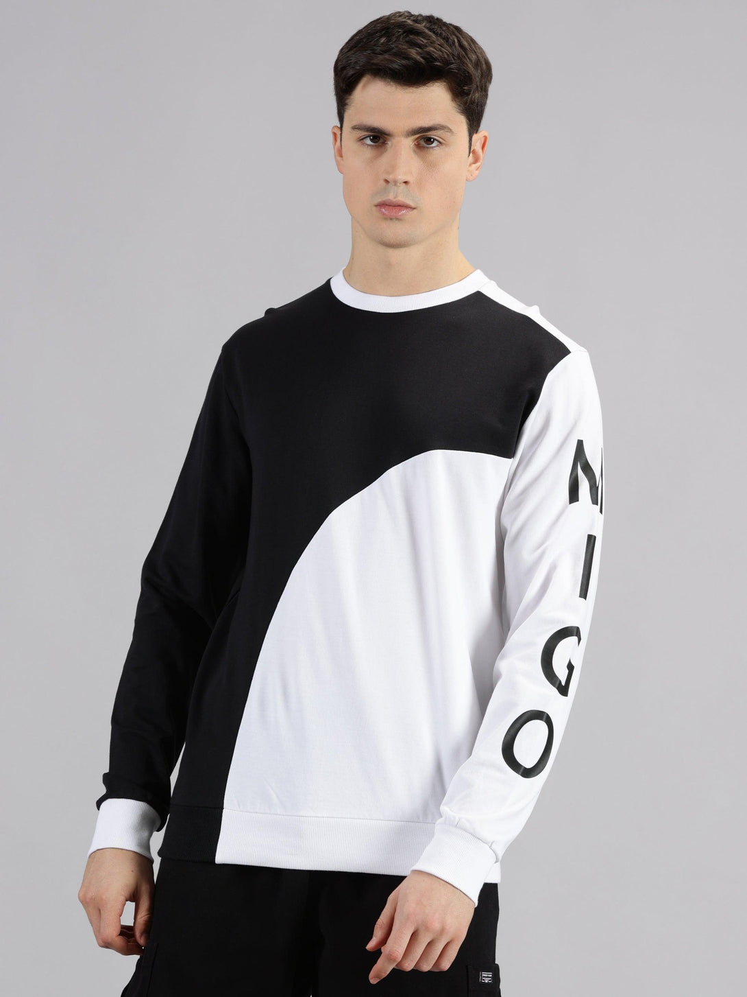 MIGO Men's Black & White Sweatshirt - MIGO