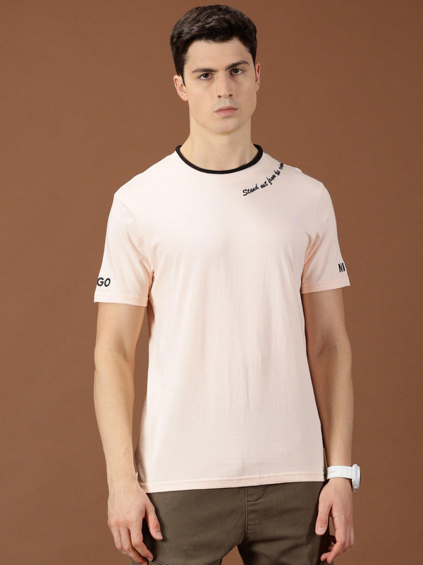 MIGO Men's Crew Neck Peach T-Shirt - MIGO