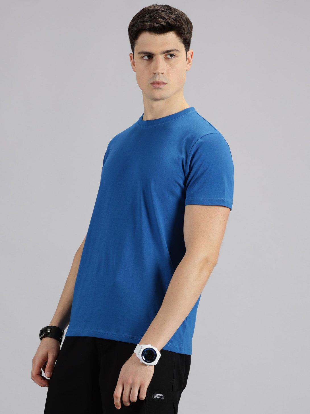 MIGO Men's Classic Blue Crew Neck T-Shirt - MIGO