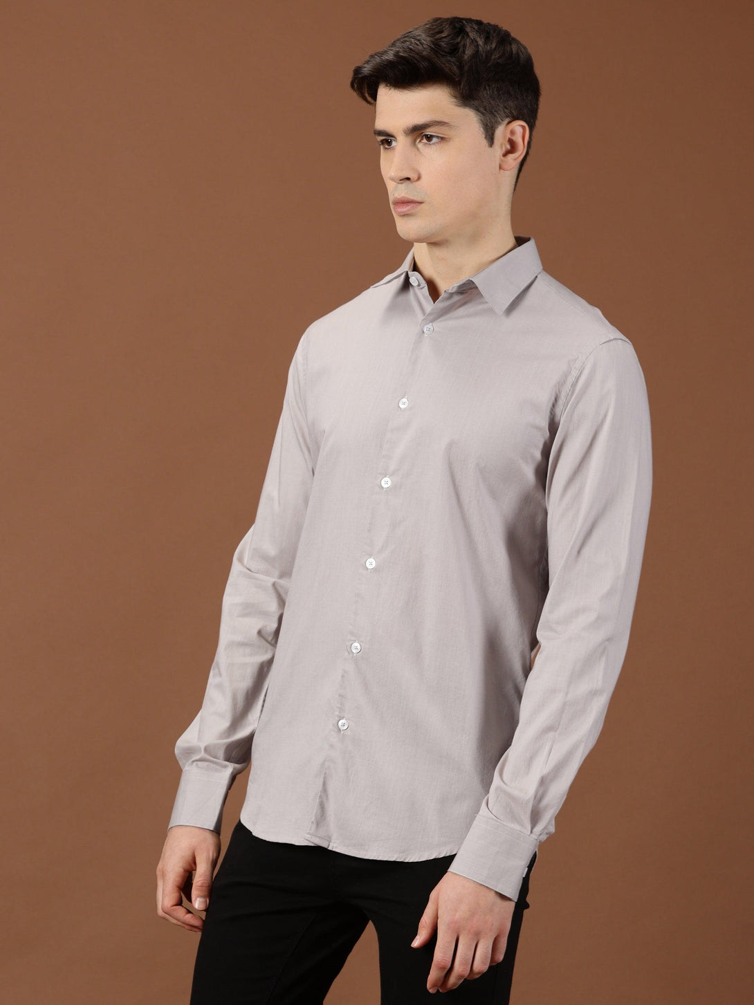 MIGO Men's Premium Satin Grey Shirt - MIGO