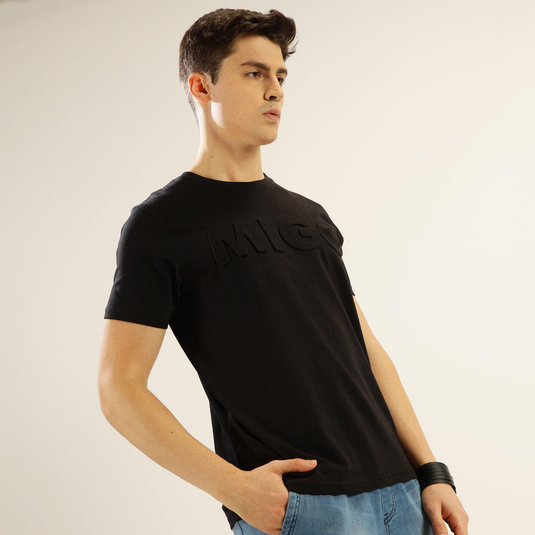 MIGO Mens's Crew Neck Black T-Shirt - MIGO