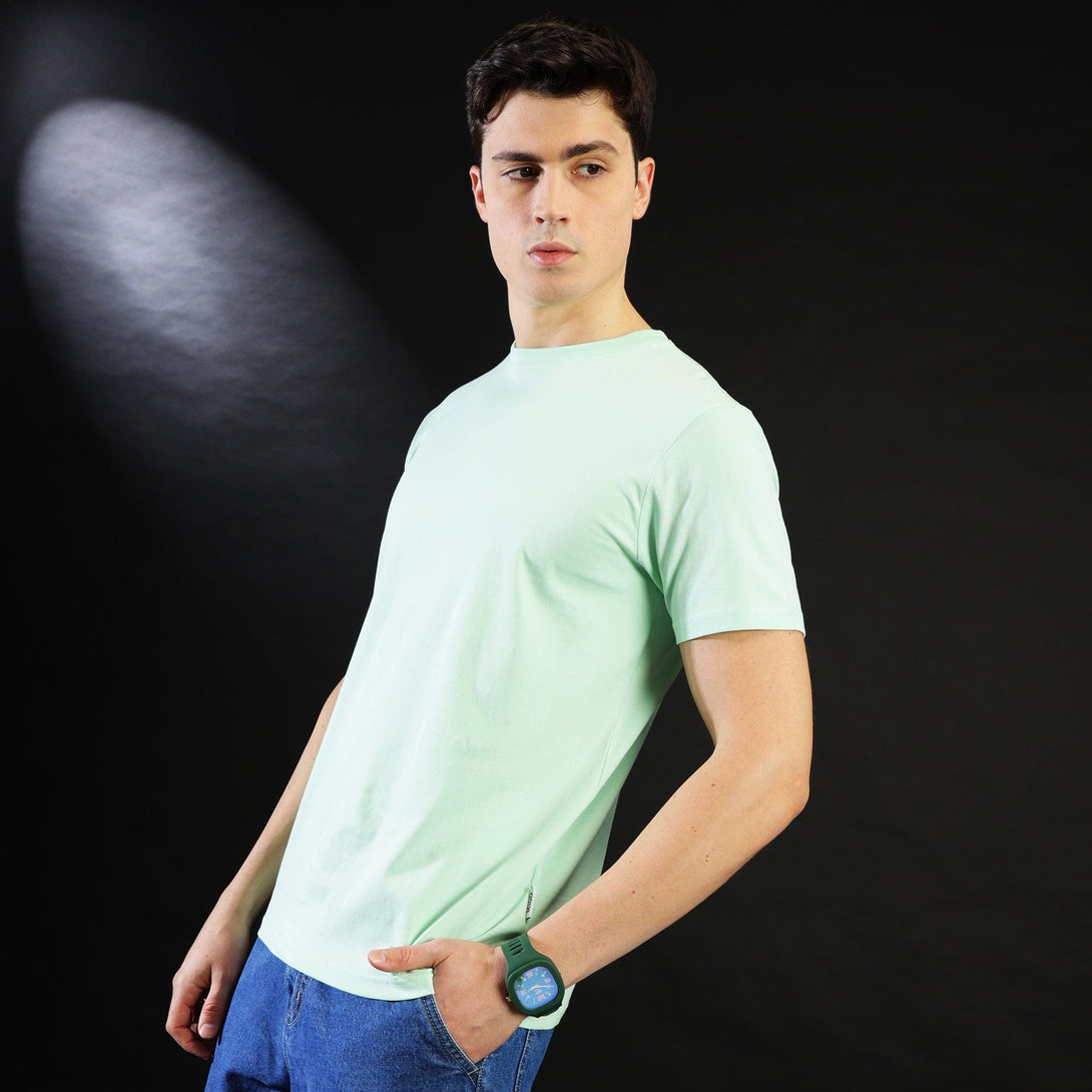 MIGO Men's Mint Green Plain T-Shirt - MIGO