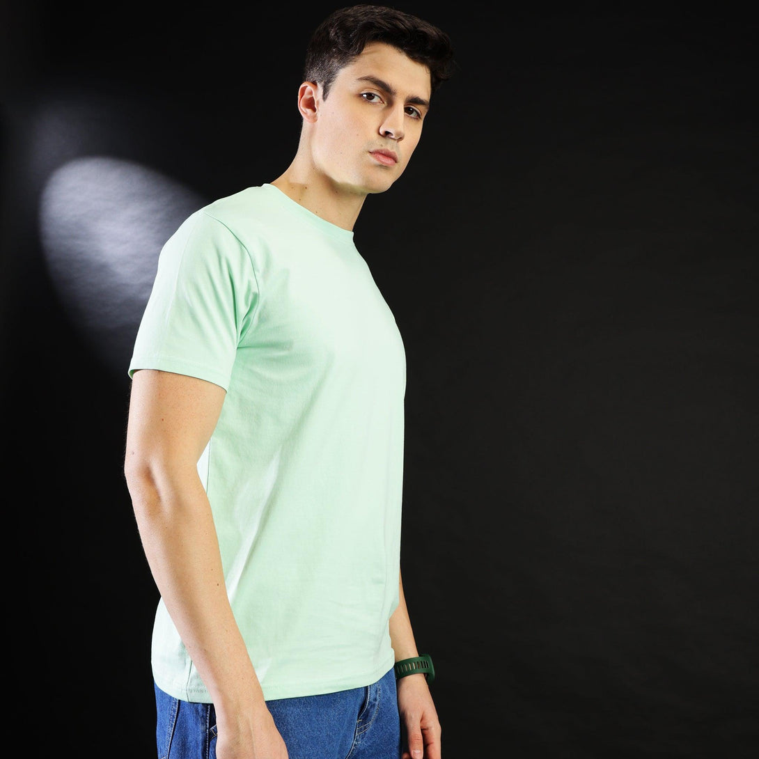 MIGO Men's Mint Green Plain T-Shirt - MIGO