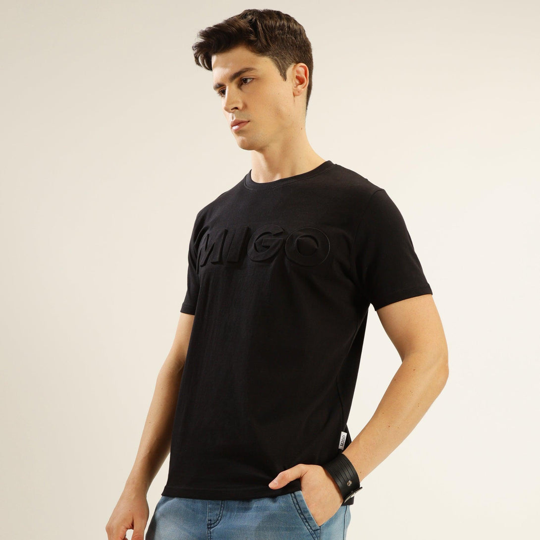 MIGO Mens's Crew Neck Black T-Shirt - MIGO