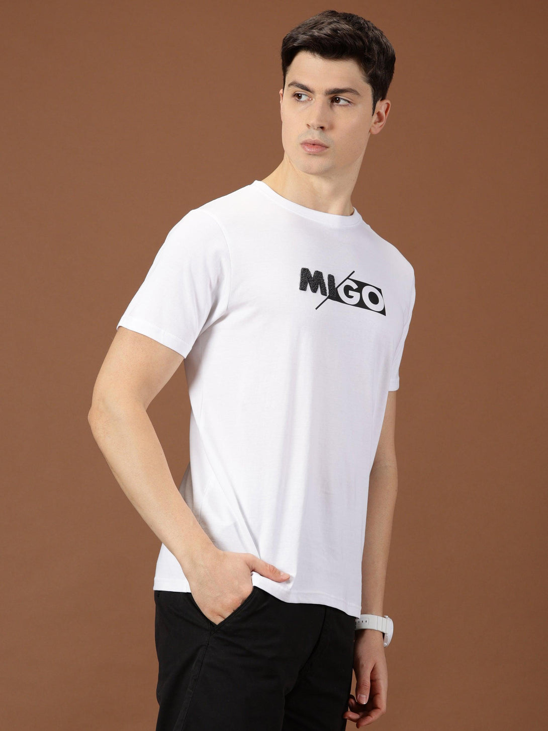 MIGO Men's White Crew Neck T-Shirt - MIGO