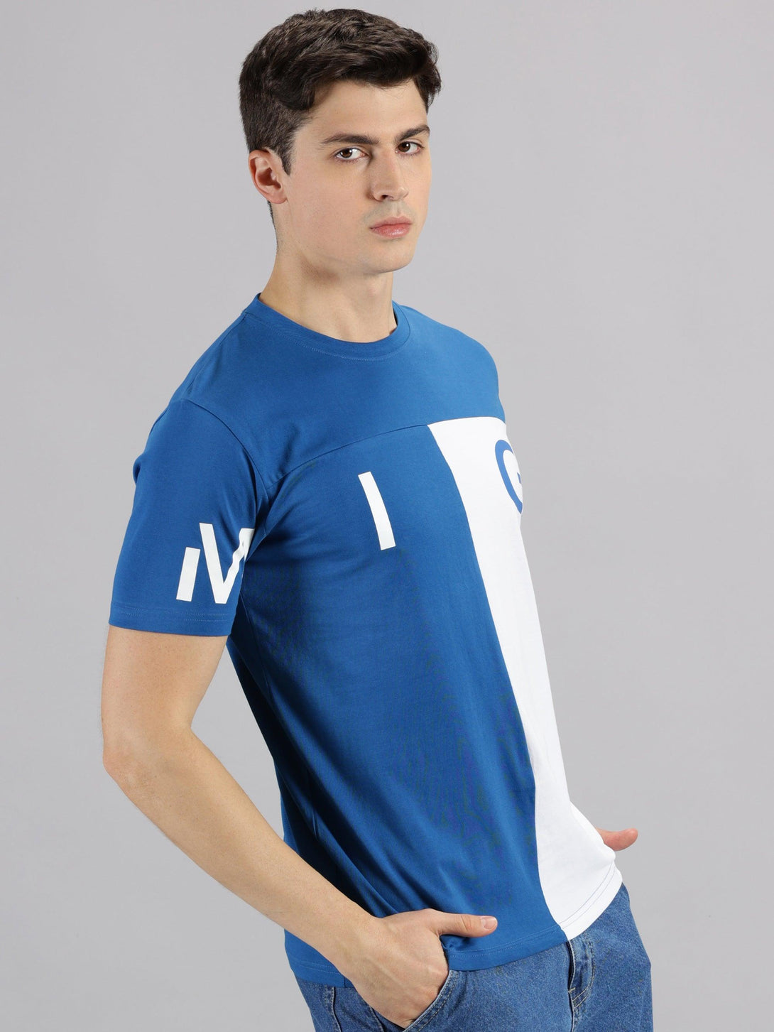 MIGO Men's Classic Blue and White Crew Neck - MIGO