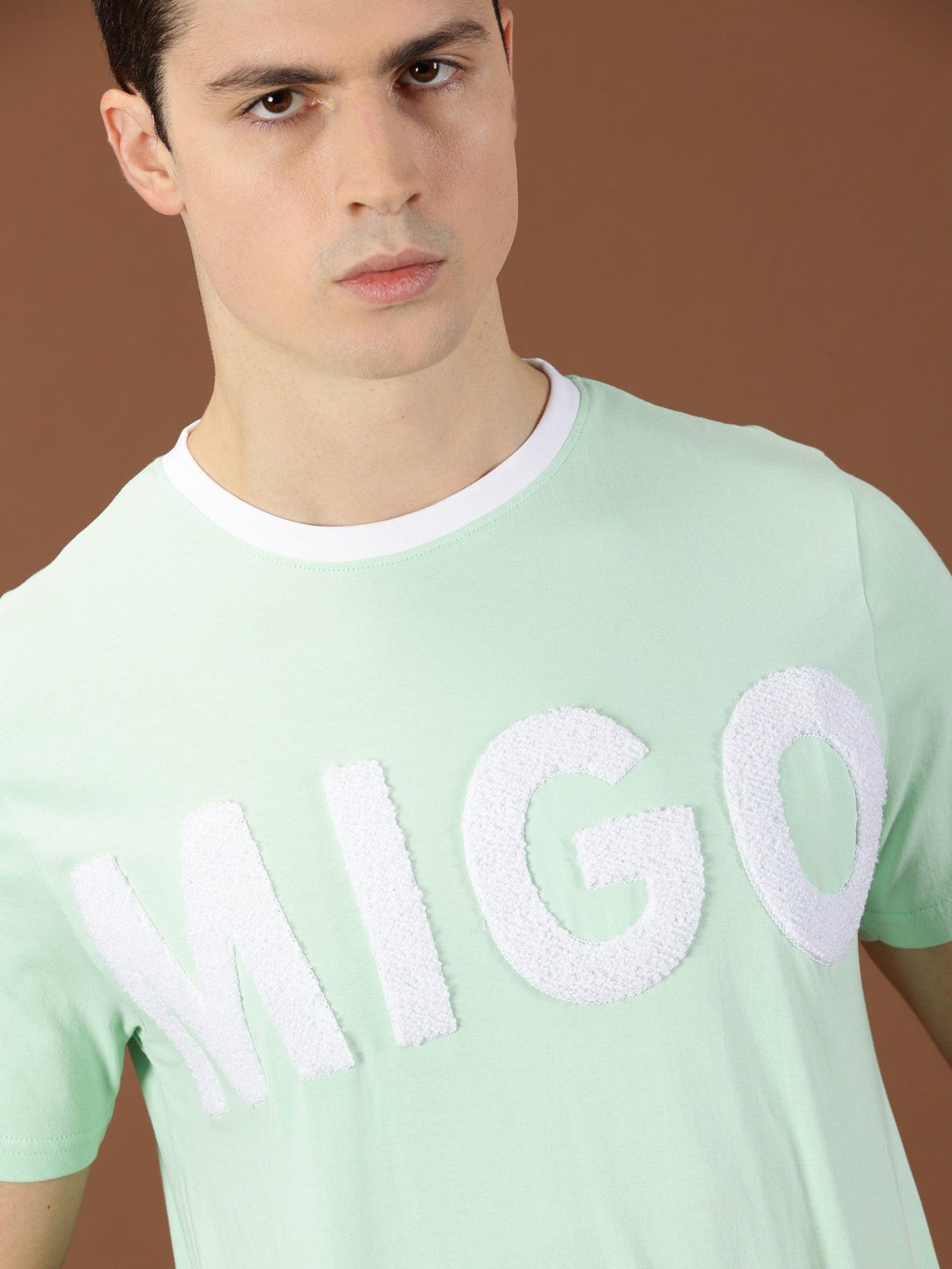 MIGO Men's Crew Neck Mint Green Crew Neck T-Shirt - MIGO