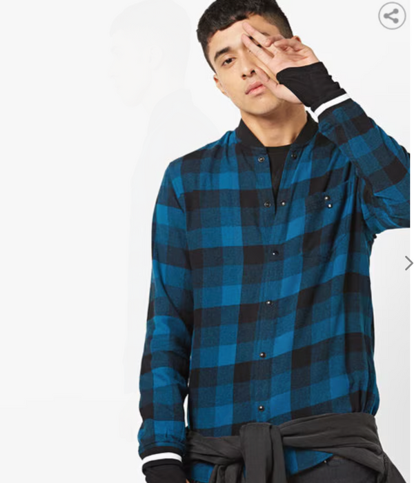 Blue & Black Checks Shacket